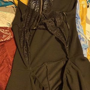 Black Lacey half cut off end in back dress size medium